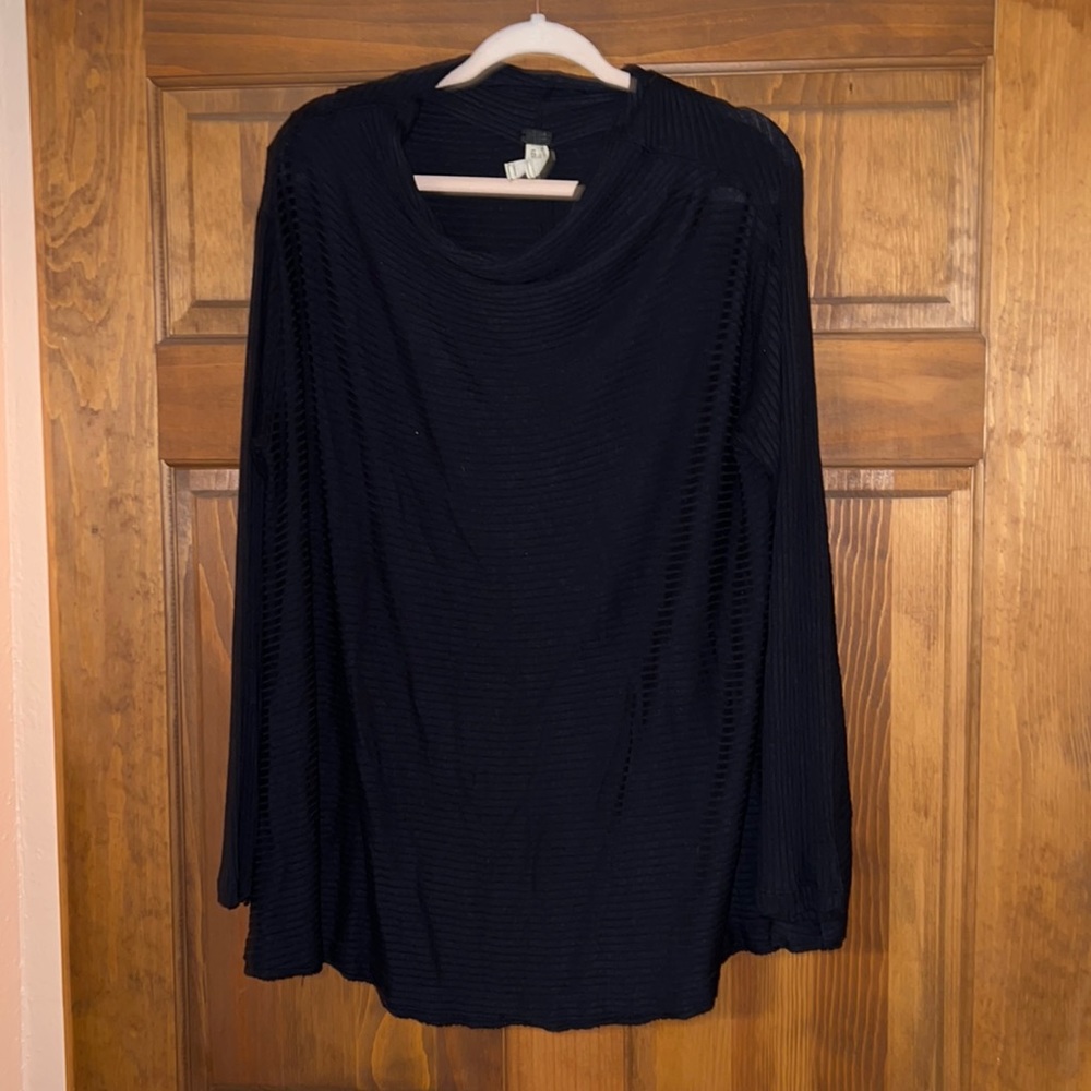 EUC Free People Black slit back top size L
